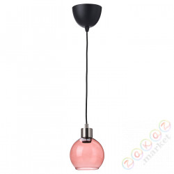 ⭐JAKOBSBYN / SKAFTET⭐Подвесной светильник, розовый/никелированная⭐ИКЕА-59392459