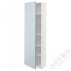 ⭐METOD⭐Высокий шкаф/полки, белый/Kallarp jasnoсерый-синий, 60x37x200 cm⭐ИКЕА-59479476