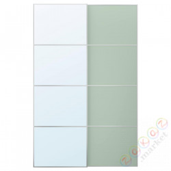 ⭐MEHAMN/AULI⭐Drzв и скольжение, алюминий 2str/светло-зеленый зеркало, 150x236 cm⭐ИКЕА-69552193