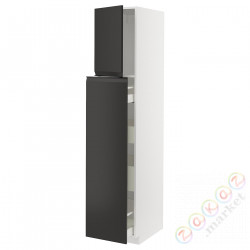 ⭐METOD / MAXIMERA⭐Sза wys сwys 1Drz/4шу, белый/Upplöv матантрацит, 40x60x200 cm⭐ИКЕА-49493977