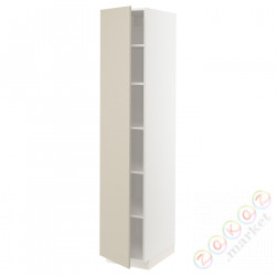 ⭐METOD⭐Высокий шкаф/полки, белый/Havstorp бежевый, 40x60x200 cm⭐ИКЕА-09462973