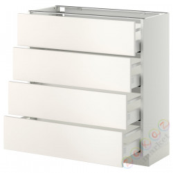 ⭐METOD / MAXIMERA⭐Бывший 4 пт/4шу, белый/Веддинге белый, 80x37 cm⭐ИКЕА-79026498