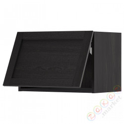 ⭐METOD⭐Шкаф навесной горизонтальный с кнопкой открывания, черный/Lerhyttan черный морилка, 60x40 cm⭐ИКЕА-99393763