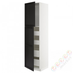 ⭐METOD / MAXIMERA⭐Шкаф, высота 2дверь/4лопата, белый/Lerhyttan черный морилка, 60x60x220 cm⭐ИКЕА-19454208