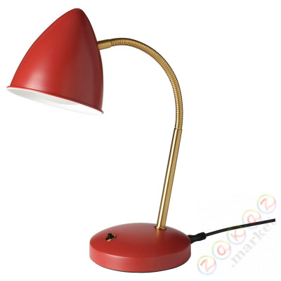 ⭐ISNALEN⭐Светодиодная настольная лампа, красный/цвет латуни⭐ИКЕА-80520011