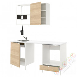 ⭐ENHET⭐Кухня, белый/подражание. дуб, 183x63.5x222 cm⭐ИКЕА-29337493