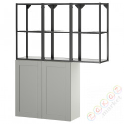 ⭐ENHET⭐Книжный шкаф, антрацит/серая рамка, 120x32x150 cm⭐ИКЕА-29547976