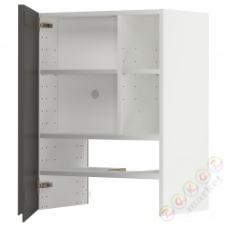 ⭐METOD⭐Шкаф okaнадa сполка/Drzс упражнениями, белый/Voxtorpтемно-серый, 60x80 cm⭐ИКЕА-89504479