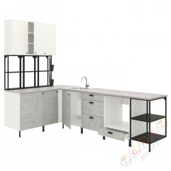 ⭐ENHET⭐Угловая кухня, антрацит/имитация белого бетона⭐ИКЕА-29337916