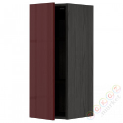 ⭐METOD⭐Навесной шкаф с полками, черный калларп/темно-красно-коричневый блеск, 30x80 cm⭐ИКЕА-69463922