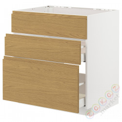 ⭐METOD / MAXIMERA⭐Форма L + 3F/2шу, белый/Voxtorpподражание. дуб, 80x60 cm⭐ИКЕА-59538305