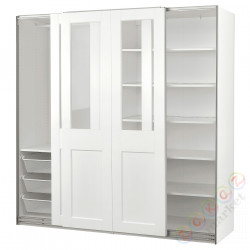 ⭐PAX / GRIMO⭐Шкаф с раздвижными дверьми дверь, белый/Чистое стекло белый, 200x66x201 cm⭐ИКЕА-49502222