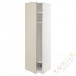 ⭐METOD⭐Высокий шкаф, полки/докторuciany, белый/Havstorp бежевый, 60x60x200 cm⭐ИКЕА-79455587