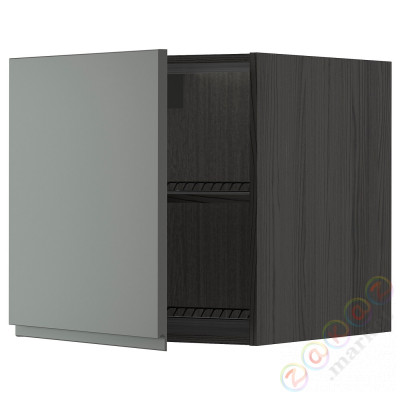 ⭐METOD⭐Верх для холодильника/морозильная камера, черный/Voxtorpтемно-серый, 60x60 cm⭐ИКЕА-59469175