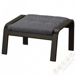 ⭐POANG⭐Подставка для ног, Черно-коричневый/Gunnared темно-серый⭐ИКЕА-09502101