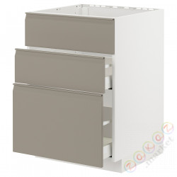 ⭐METOD / MAXIMERA⭐Постоянный шкаф/капюшон zint. с ящиками, белый/Upplöv матciemnoбежевый, 60x60 cm⭐ИКЕА-99492353