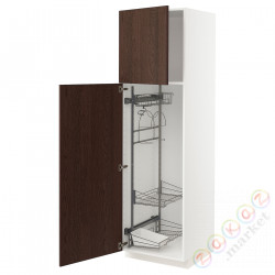 ⭐METOD⭐Высокий шкаф/домашний интерьер, белый/Sinarp коричневый, 60x60x200 cm⭐ИКЕА-69456785