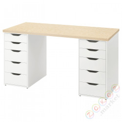 ⭐MITTCIRKEL / ALEX⭐стол письменный, żywy efekt sosny белый, 140x60 cm⭐ИКЕА-49508747