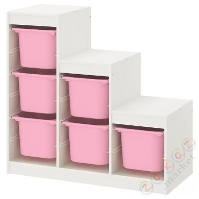 ⭐TROFAST⭐Книжный шкаф, белый/розовый, 99x44x94 cm⭐ИКЕА-29335535