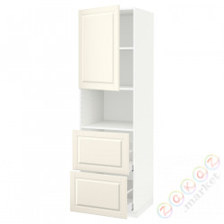⭐METOD / MAXIMERA⭐В шкафу для микрофона дверь/2 ящики, белый/Bodbyn сливочный, 60x60x200 cm⭐ИКЕА-39462368
