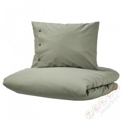 ⭐KRAKRISMOTT⭐Poszwa na kołdrę i 2 posвызовki, светло-зеленый, 200x200/50x60 cm⭐ИКЕА-90536281