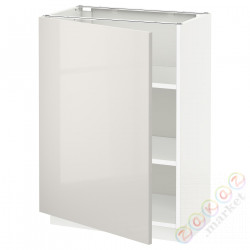 ⭐METOD⭐Кабинет ул./полки, белый/Ringhult светло-серый, 60x37 cm⭐ИКЕА-99465378