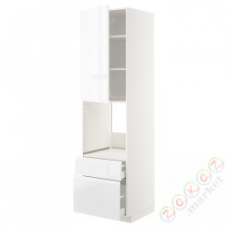 ⭐METOD / MAXIMERA⭐Утром доктора/2fr/Мы бы/в шу, белый/Блеск Voxtorp/белый, 60x60x220 cm⭐ИКЕА-19460638