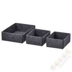 ⭐UPPDATERA⭐Коробка, 3 шт.., Серый⭐ИКЕА-20544185