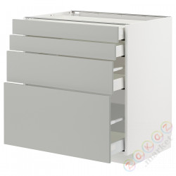 ⭐METOD / MAXIMERA⭐Sза st 4fr/4шу, белый/Havstorp светло-серый, 80x60 cm⭐ИКЕА-29538571