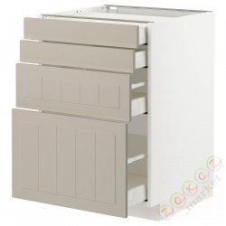 ⭐METOD / MAXIMERA⭐Sза st 4fr/4шу, белый/Stensund бежевый, 60x60 cm⭐ИКЕА-79408124