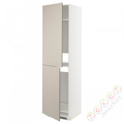 ⭐METOD⭐Шкаф, высокий лед/проживающий, белый/Stensund бежевый, 60x60x220 cm⭐ИКЕА-99407835