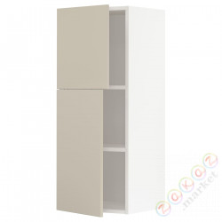 ⭐METOD⭐Навесной шкаф с полками/2 дверь, белый/Havstorp бежевый, 40x100 cm⭐ИКЕА-19462468