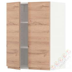 ⭐METOD⭐Навесной шкаф с полками/2 дверь, белый/Voxtorpподражание. дуб, 60x80 cm⭐ИКЕА-69467185