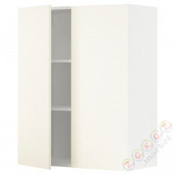 ⭐METOD⭐Навесной шкаф с полками/2 дверь, белый/Vallstena белый, 80x100 cm⭐ИКЕА-19507264