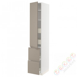 ⭐METOD / MAXIMERA⭐H пополам/4 шу/Drz/2 fr, белый/Upplöv матciemnoбежевый, 40x60x220 cm⭐ИКЕА-79492561