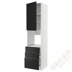 ⭐METOD / MAXIMERA⭐Кабинет высокой температуры/Drz/3 шу, белый/Upplöv матантрацит, 60x60x240 cm⭐ИКЕА-79493551