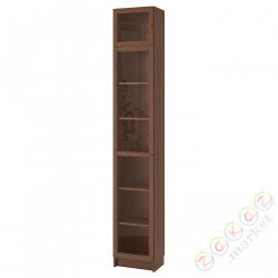 ⭐BILLY / OXBERG⭐Книжный шкаф, коричневый ясеневый шпон/стакан, 40x30x237 cm⭐ИКЕА-99287437