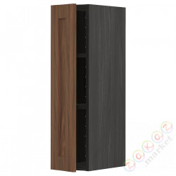 ⭐METOD⭐Навесной шкаф с полками, черныйEnköping/коричневый орех, 20x80 cm⭐ИКЕА-69476514