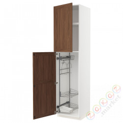 ⭐METOD⭐Высокий шкаф/домашний интерьер, белый Enköping/коричневый орех, 60x60x240 cm⭐ИКЕА-89475165
