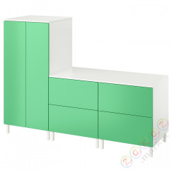 ⭐SMASTAD / PLATSA⭐Гардероб, белый зеленый/с2 comodami, 180x57x133 cm⭐ИКЕА-89485027