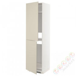 ⭐METOD⭐Шкаф, высокий лед/проживающий, белый/Havstorp бежевый, 60x60x220 cm⭐ИКЕА-89426556