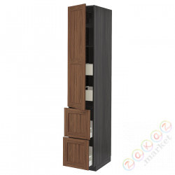 ⭐METOD / MAXIMERA⭐H пополам/4 шу/Drz/2 fr, черныйEnköping/коричневый орех, 40x60x220 cm⭐ИКЕА-79476429