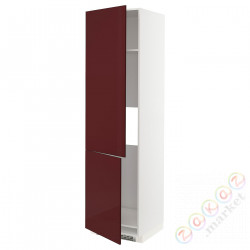 ⭐METOD⭐Шш н айс/проживающий 2Drz, белый Kallarp/темно-красно-коричневый блеск, 60x60x220 cm⭐ИКЕА-99327075