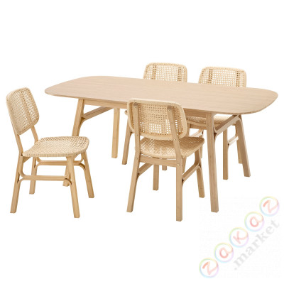 ⭐VOXLOV / VOXLOV⭐Таблица и 4 стулья, бамбук/бамбук, 180x90 cm⭐ИКЕА-29388656