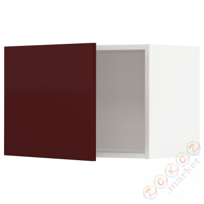⭐METOD⭐Навесной шкаф, белый Kallarp/темно-красно-коричневый блеск, 60x40 cm⭐ИКЕА-79462031