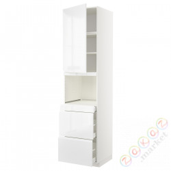 ⭐METOD / MAXIMERA⭐Обувь для микрокомбо дверь/3шу, белый/Блеск Voxtorp/белый, 60x60x240 cm⭐ИКЕА-59459671