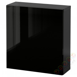 ⭐BESTA⭐Комбинация навесных шкафов, Черно-коричневый/Selsviken черный, 60x22x64 cm⭐ИКЕА-89429668