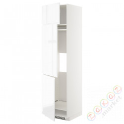 ⭐METOD⭐Ледяной шкаф высокий/замораживание/3Drz, белый/Блеск Voxtorp/белый, 60x60x220 cm⭐ИКЕА-09463703