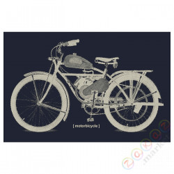 ⭐PJATTERYD⭐Образ, kultowy motocykl, 118x78 cm⭐ИКЕА-70533132