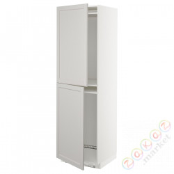 ⭐METOD⭐Шкаф, высокий лед/проживающий, белый/Lerhyttan светло-серый, 60x60x200 cm⭐ИКЕА-09274458